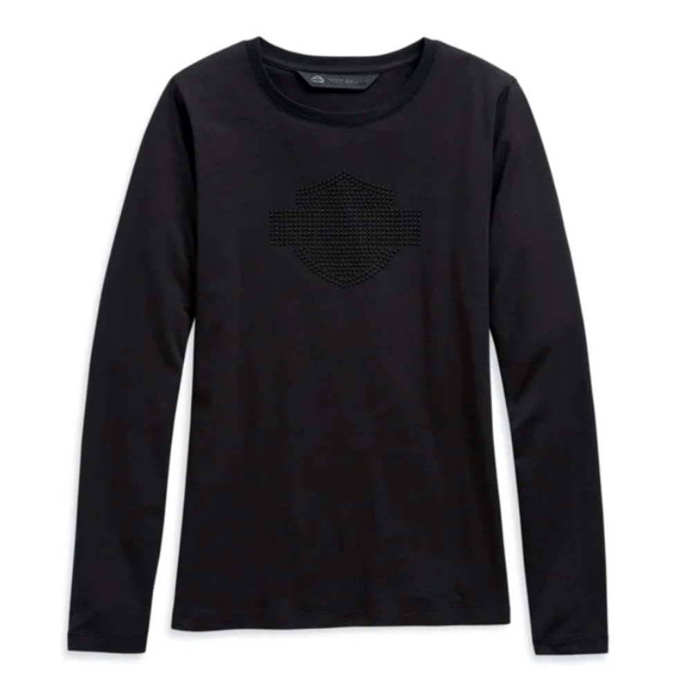 Harley Davidson Women's Studded Logo Long Sleeve Tee Size M